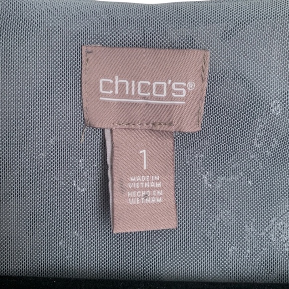 Chico's Gray Sequin Jacket Size 1 (Medium/8) Embroidered Top Embellished - Picture 2 of 8